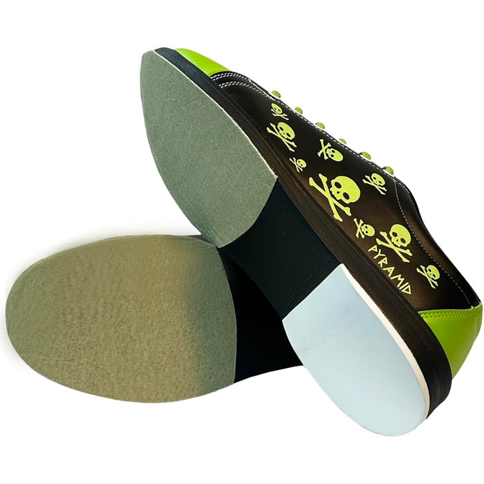 Чоловічі боксерські туфлі Pyramid з принтом черепів Green/Black, 44 EU