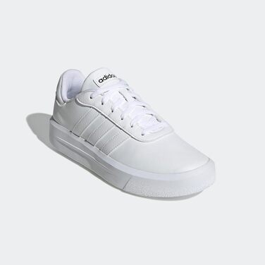Жіночі шкіряні кросівки adidas Court Plateau коричневі, розмір 36 2/3 EU, Cloud White/Core Black