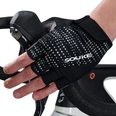 Велосипедні рукавички Souke без пальців, з підкладкою, для гірського велосипеда, антиковзаючі, дихаючі, з відбиваючими елементами, для чоловіків та жінок