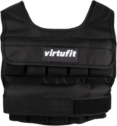 Універсальна обтяжувальна жилетка VirtuFit Pro, регульована вага 10-30 кг, чорна