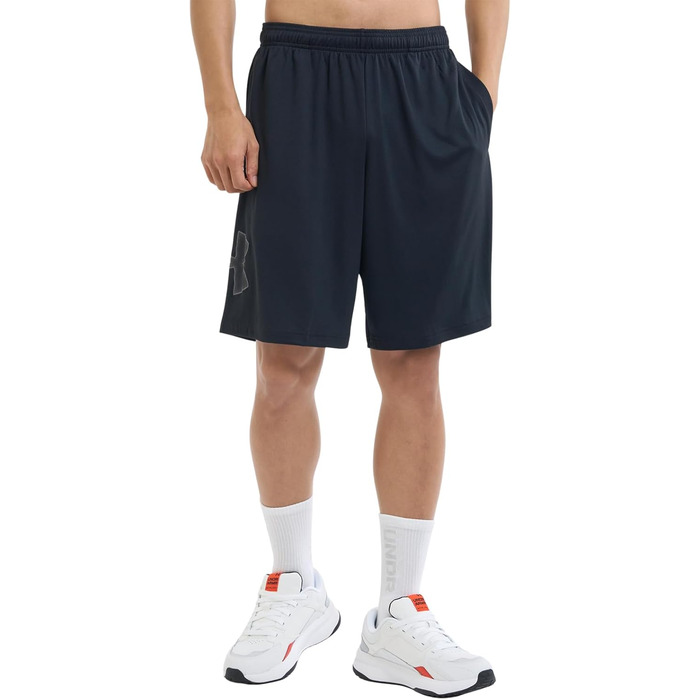 Чоловічі бігові шорти Under Armour Tech Graphic Short, чорні з графітовим принтом
