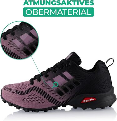 Трекінгові черевики для жінок та чоловіків, дихаючі, для трекінгу та трейлраннінгу, розмір 39 EU, фіолетово-чорні