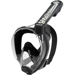 Маска для снорклінгу CRESSI Baron Full Face M/L чорна: повнолицева, антизапітнівальна, з клапаном та трубкою