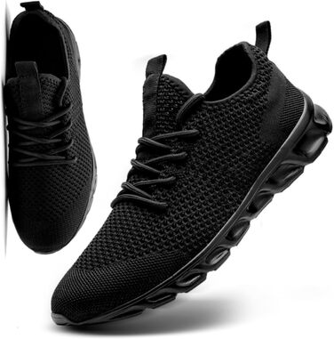 Чоловічі кросівки для ходьби та бігу: дихаючі, легкі, спортивні, для залу та вулиці, фітнес, теніс, розмір 47 EU, чорний колір, модель 8058
