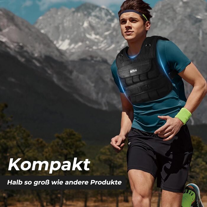 Вага для тренувань DH FitLife, 20 кг, регульована, для розвитку м'язів та силових тренувань, жіноча/чоловіча, чорна