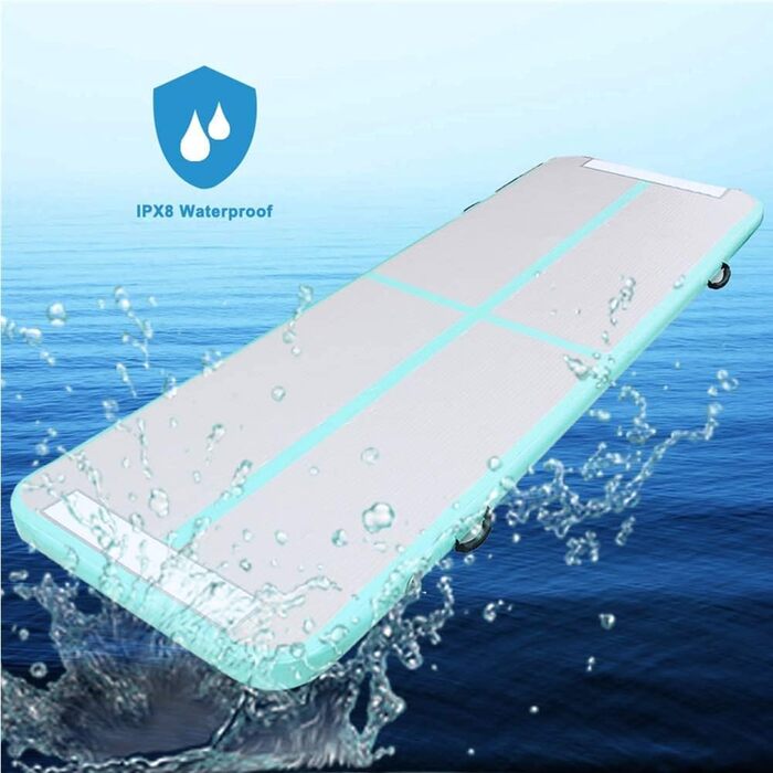 Надувна гімнастична матка LSLIFE для дому, 4м, з електричним насосом, для гімнастики, йоги, тренувань дітей