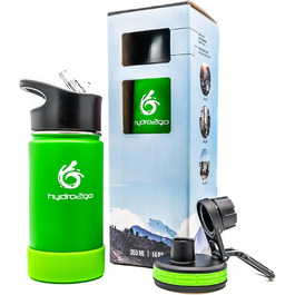 Дитяча термос-бутилка з нержавіючої сталі hydro2go 350 мл Pure Pink, без BPA, 2 кришки (з трубочкою та спортивна), герметична
