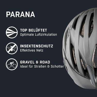 Шолом велосипедний туристичний ALPINA Parana з москітною сіткою, dark-silver matt, M (51-56 см), 2024