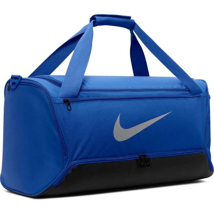 Спортивна сумка Nike Brasilia 60 л, унісекс, синя/чорна/срібляста