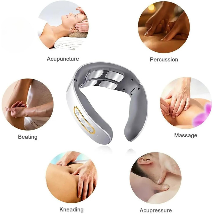 Масажер для шиї Neurotex Lefaya Nurotex 11-в-1: бездротовий, з підігрівом 42°C, 9 рівнів інтенсивності та 6 режимів, електричні імпульси проти болю та напруги (червоний)