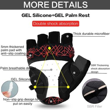 Фінґер Тен Ручні рукавички для велосипеда, MTB, Downhill, хайкінг, хайкінг, чоловічі/унісекс (XXL, червоний)