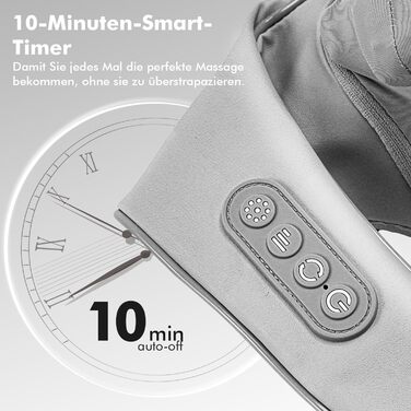 Масажер для шиї та спини з підігрівом, Shiatsu масажер для шиї, спини, плечей, талії та ніг, для розслаблення м'язів, сірий (ідеальний подарунок)