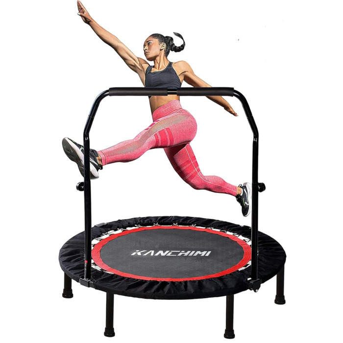 Міні-батут для фітнесу Kanchimi з ручкою, 122 см, чорний