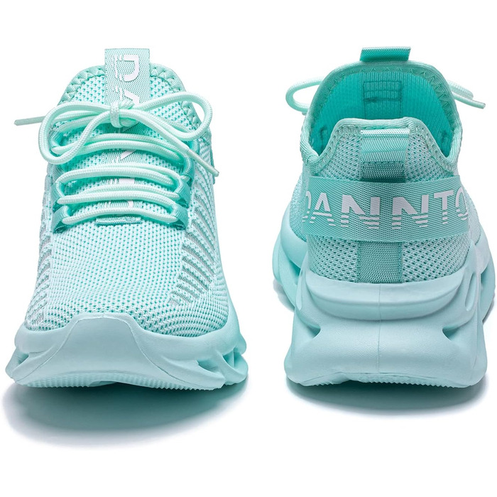 Кросівки для бігу DANNTO - чоловічі та жіночі кросівки, спортивне взуття для фітнесу, занять на вулиці, повсякденного носіння. Легкі, дихаючі, з антиковзкою підошвою. Розмір 44 EU, кольори: чорний, білий, блакитний.