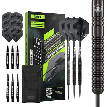 Дарти KOTO Sting Black 22г, сталеві, 90% Tungsten, комплект (3 шт) + пір'я та штоки
