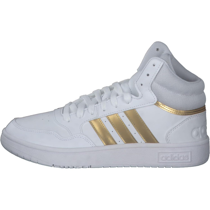 Кросівки Adidas Hoops 3.0 Mid Lifestyle - жіночі, класичні, білі, сірі, розмір 36 2/3 EU