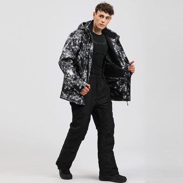 Чоловічий комплект гірськолижний: куртка та штани HOTIAN, комплект для сноуборду, чорний, XL, водонепроникний, вітронепроникний