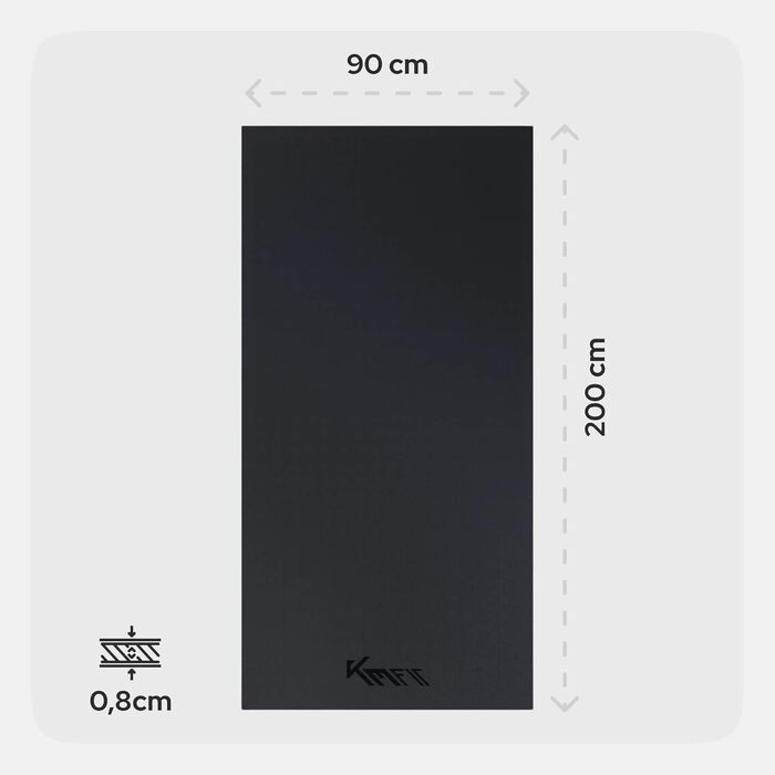 Захисний килимок для підлоги KM-Fit під тренажери: протиковзкий, шумопоглинаючий та віброгасячий мат для фітнесу, йоги та пілатеса (200x90x0.8 см)