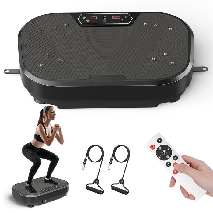 Вібраційна платформа для тренувань з LED-дисплеєм та пультом керування – 10 режимів, 120 рівнів інтенсивності, до 200 кг, для схуднення та домашніх тренувань