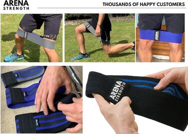 Тканинні еластичні смуги для тренувань Arena Strength Fabric Booty Bands - для ніг, сідниць, стегон | Смуги опору | З інструкцією та сумкою | Сірі, Сині, Чорні