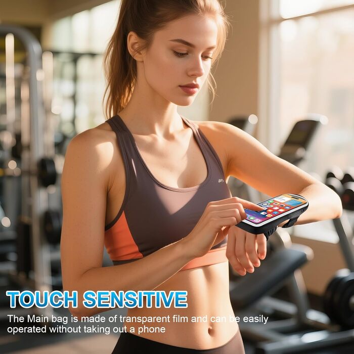 Спортивний браслет для телефону на руку - 2 в 1, підходить для iPhone 16/15/14/13 Pro Max, Huawei P50 Pro/P40, чорний