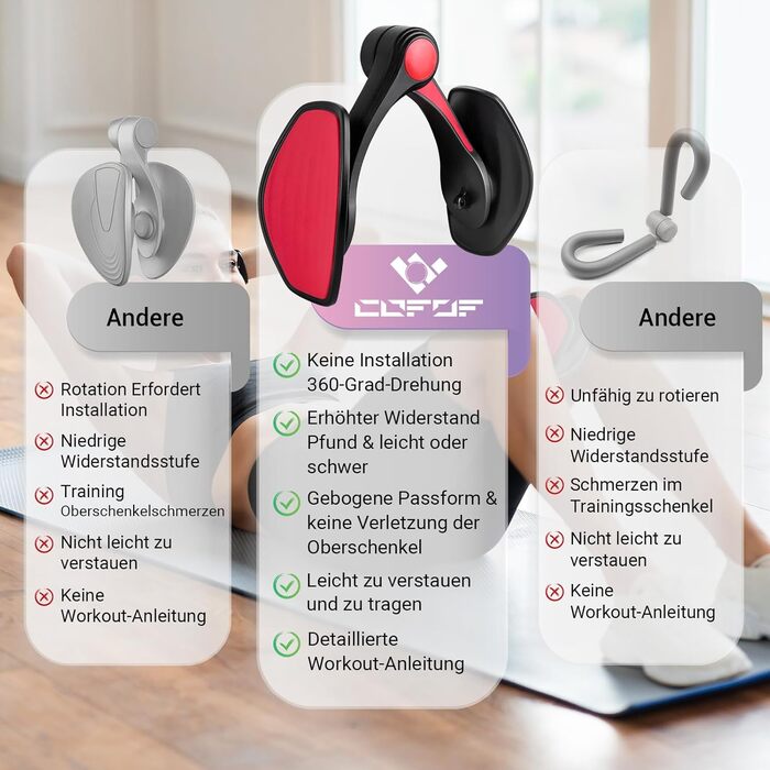 Тренування стегон та сідниць Oberschenkeltrainer: жіночий тренажер для стегон, сідниць, ніг з еластичними гумками. Чорний колір.