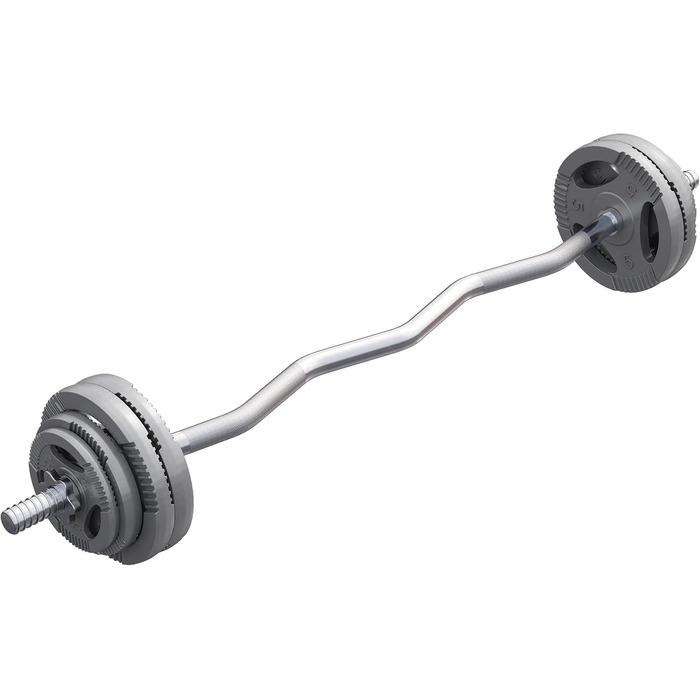 Набір гантелей GORILLA SPORTS 35 кг з SZ-грифом 120 см, чавунні диски 2x1,25 кг, 2x2,5 кг, 4x5 кг, діаметр 30 мм, рифлений хват, 2 замки-зірки