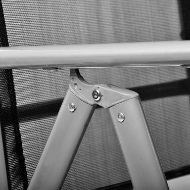 Крісло Nexos, розкладне, для саду, тераси, балкону, кемпінгу, фестивалів. З алюмінію, регульоване, легке, стабільне, чорне (1 шт.)