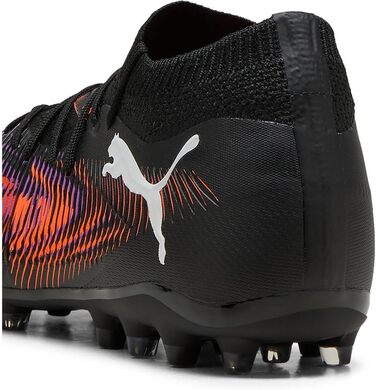 Футбольні бутси PUMA Future 8 Match Mg - чорно-білі з червоним світінням, 42 EU