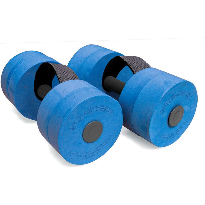 Гантелі для аквафітнесу Sport-Thieme з петлею на ручці | Гантелі для плавання з оптимальною плавучістю та опором води | Дві розміри | Шкіряний матеріал, блакитний колір (Senior, Senior)