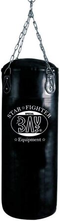 Боксерський мішок BAY Star 85x30 см, наповнений, чорний, з важкою сталевою 4-точковою підвісною ланцюгом