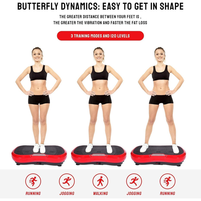 Вібраційна платформа LIFERUN з 120 рівнями інтенсивності та 10 програмами тренувань. Тиха, для дому, повне тіло, масаж, до 180 кг, з пультом та ременем.