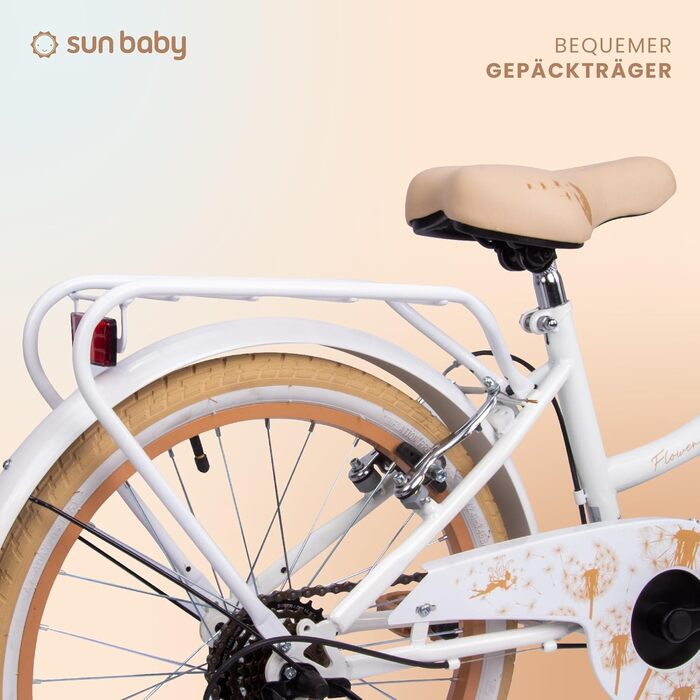 Дитячий велосипед Sun Baby Flower 20 дюймів, 6 швидкостей, Shimano, для дівчаток 6-10 років, регульований