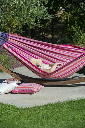 Гамак LA SIESTA Modesta Класичний з органічної бавовни, подвійний, Flamingo