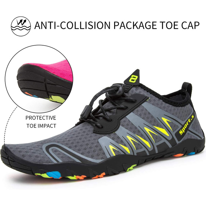 Водні шкарпетки для плавання та дайвінгу WateLves - унісекс, сірі, 46 EU