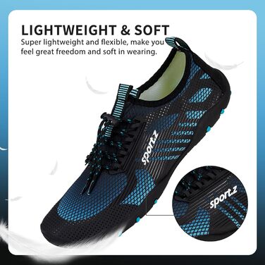 Чоботи для плавання IceUnicorn: унісекс, чорно-сині, 45 EU