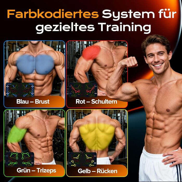 AERLANG Дошка для віджимань, портативна, багатофункціональна, складана, 10-в-1, ручки для віджимань, професійний тренажер для силових тренувань, багато кольорів