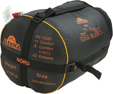 Спальний мішок ALEXIKA Nord Unisex, червоно-сірий, 80x220x55 см, 9227.0106