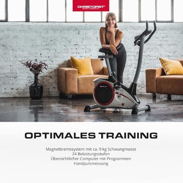 Велотренажер Christopeit Sport AL 2, 24 рівня, до 150 кг, магнітна система 9 кг, LCD-дисплей, сріблястий