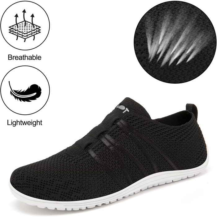 Легкі босижні кросівки Merdoo для жінок та чоловіків: зручні сліпони, спортивні та гімнастичні, дихаючі, унісекс, розмір 37-45 EU (чорний, 40 EU)