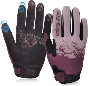 Рукавички для велосипеда для чоловіків та жінок, сенсорні, дихаючі, легкі, гоночні, для активного відпочинку, фіолетовий M
