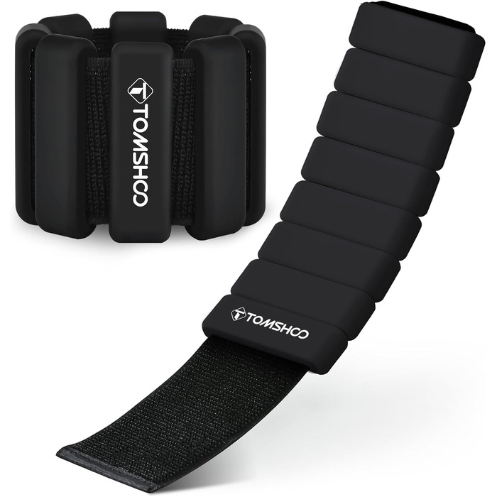 Обтяжувачі для зап'ястя та щиколоток TOMSHOO 2шт, набір, чорні, 2LBS