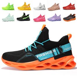 Чоловічі та жіночі спортивні кросівки для бігу Turnschuhe G133 Schwarz Orange. Дихаючі, легкі, з амортизацією для фітнесу та занять спортом.