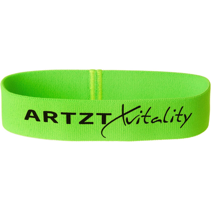 Тканинна фітнес-стрічка ARTZT vitality Theraband Loop Band, зелена, 30 см, легка, для тренування рук, ніг, сідниць і пресу, 3 рівні опору, Німеччина