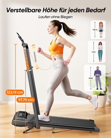 Біговий доріжка для дому з нахилом 5 в 1, 12% нахил, 2.5HP, складана, для дому та офісу, LED-дисплей, до 136 кг, без встановлення (чорно-біла, 137.01*71.81*13.00 см)