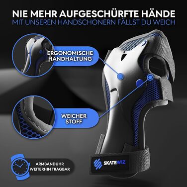 Захисний комплект SKATEWIZ для катання: наколінники, налокітники, захист зап'ястя для дітей та дорослих, 6 предметів