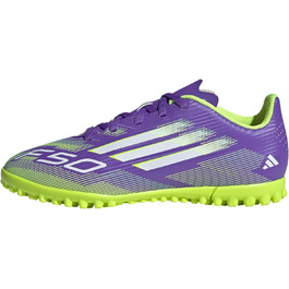 Дитячі футбольні бутси adidas F50 Club Turf для футболу, розмір 30 EU, Purple Rush/Cloud White/Lucid Lemon