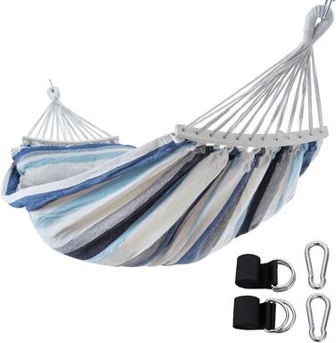 Гамак yourGEAR Bali XL з подушкою - 240 кг, сертифікований TÜV, 240x120 см, колір аква, бавовняний, з комплектом кріплення