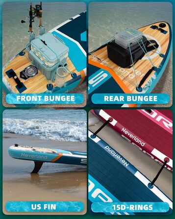 Надувне SUP-борд для дорослих, 204 кг, з сумкою та веслом, блакитний