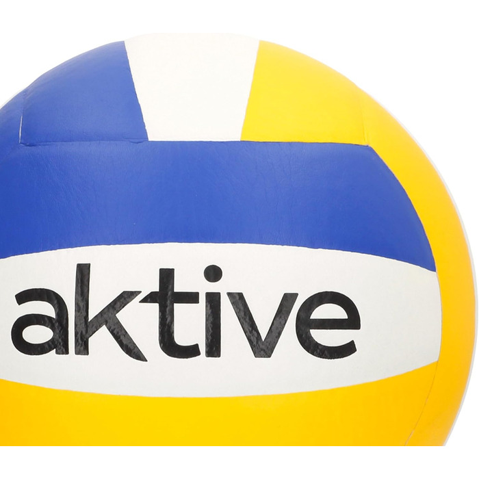 Волейбольний м'яч AKTIVE, розмір 5, 280 г, трикольоровий (синій, жовтий, білий), для тренувань та відпочинку